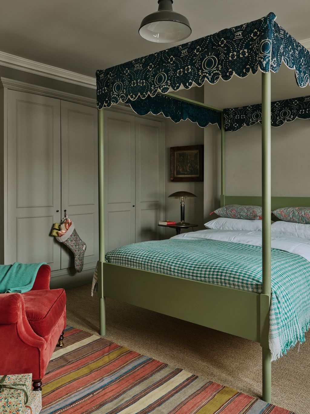 Image may contain Furniture Indoors Bed Bedroom Room Clothing Hosiery Sock and Canopy Bed