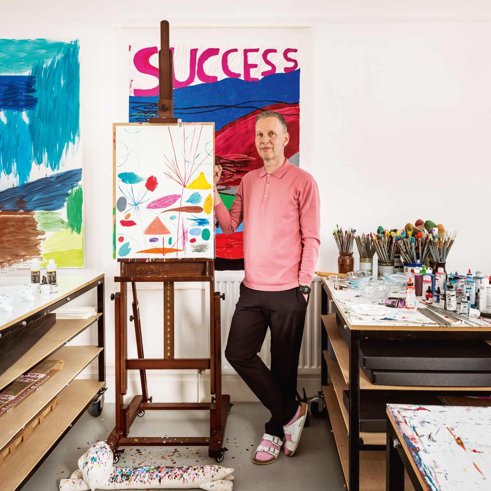 Inside the Brighton studio of painter David Shrigley, as an exhibition of his work opens in London